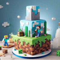 FUN TECHNO BLOCKS SQUARE KIDS BIRTHDAY CAKE