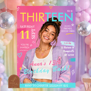 Fun Teen Magazine Birthday Invitation