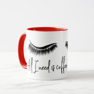 Fun Text with Eyelashes Mug