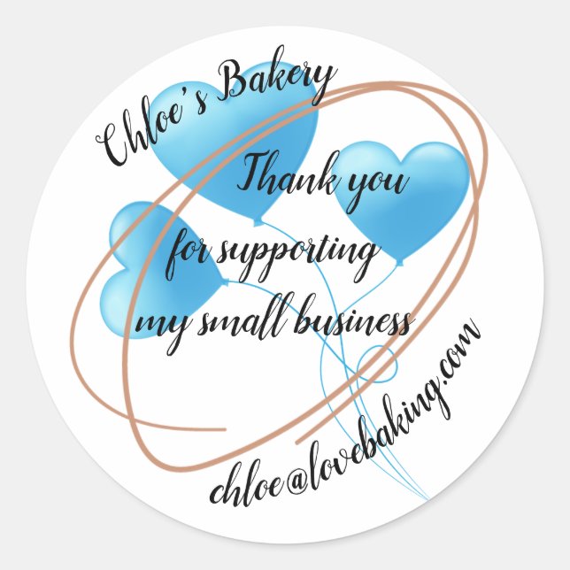 Fun Thank you. Balloons. Editable Classic Round Sticker (Front)