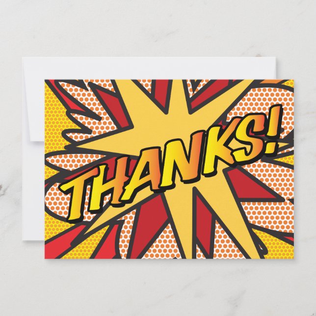 Fun THANKS Typography Modern Thank You Card (Front)