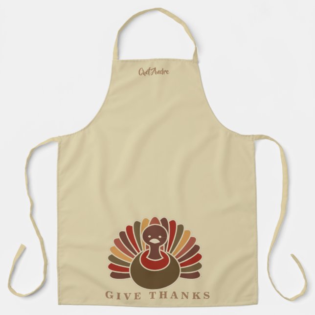 Fun Thanksgiving Turkey  Personalised Holiday Apron (Front)