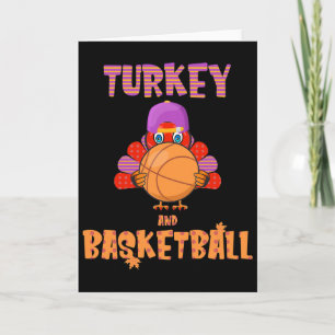 Fun Thanksgiving Turkey Plays Bysketbyll Tee Men B Card