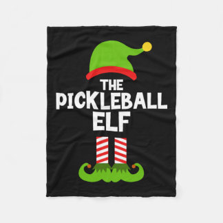 Fun The Pickleball Elf Christmas Matching Family P Fleece Blanket