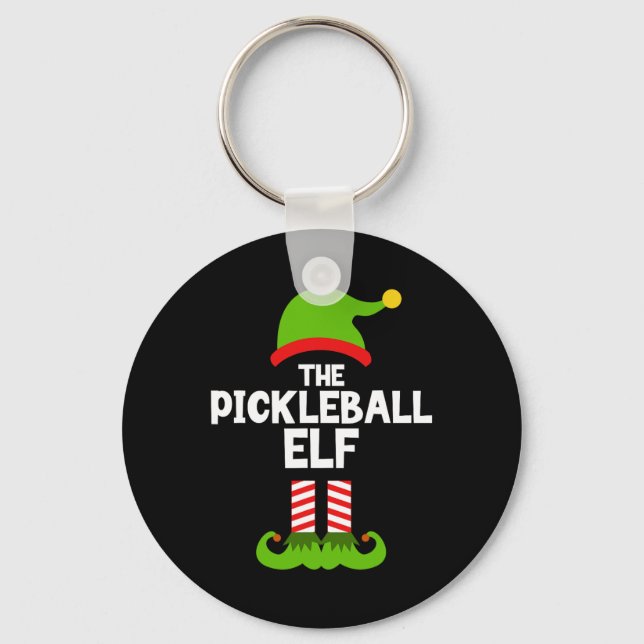 Fun The Pickleball Elf Christmas Matching Family P Key Ring (Front)