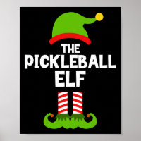 Fun The Pickleball Elf Christmas Matching Family P