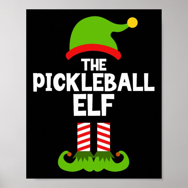 Fun The Pickleball Elf Christmas Matching Family P Poster (Front)