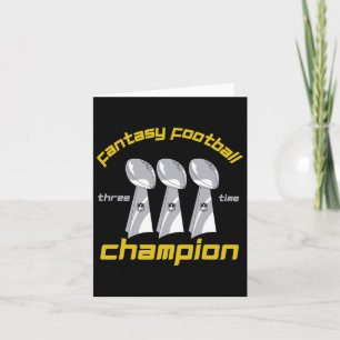 Fun Three Time Fantasy Football League Champion Tr Card