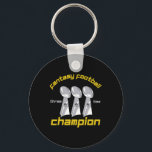 Fun Three Time Fantasy Football League Champion Tr Key Ring<br><div class="desc">Fun Three Time Fantasy Football League Champion Trophy</div>