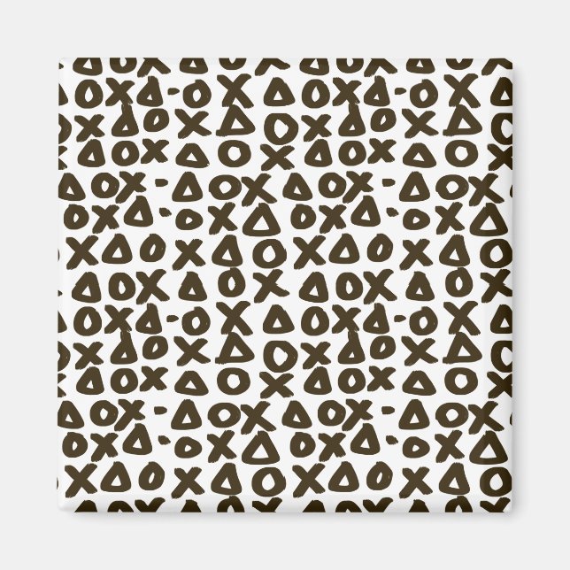 Fun tictactoe geometric shapes magnet (Front)