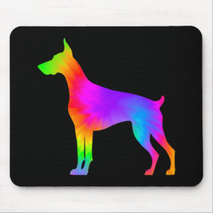 Fun Tie Dye Doberman Pinscher Mouse Pad