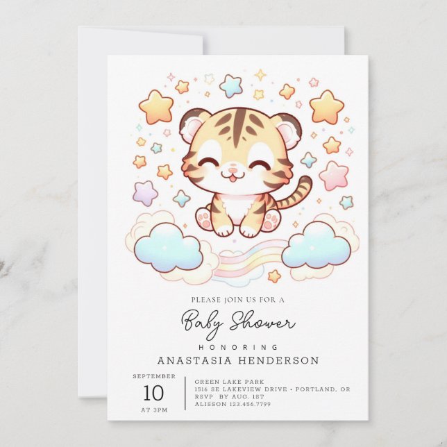 Fun Tiger Baby Shower Invitation (Front)
