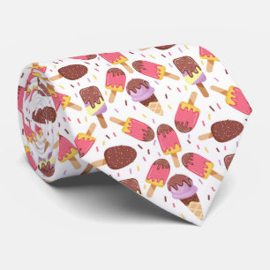 fun tiled ice cream pattern  neck tie