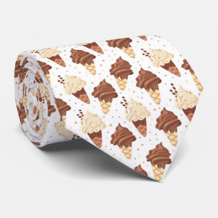 fun tiled ice cream pattern neck tie