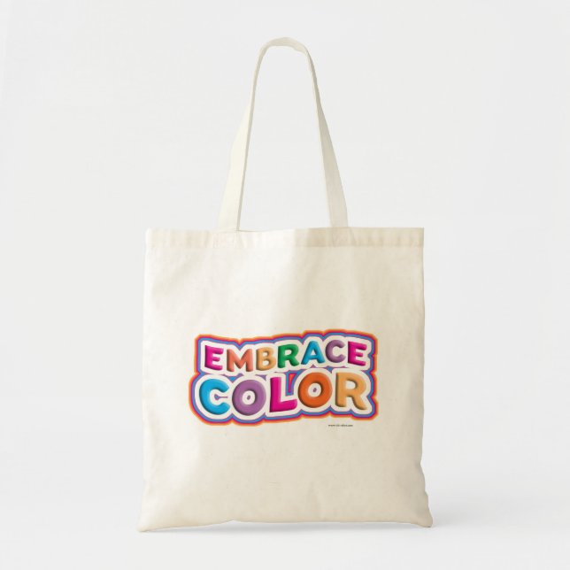 Fun Time Bold Bright Embrace Colour Motto Tote Bag (Front)