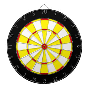Fun time dart board in red white and yellow