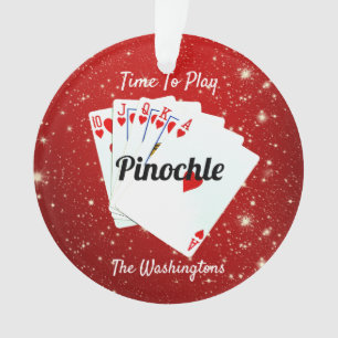 Fun Time to Play Pinochle Red Ornament