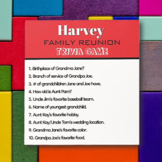 Fun Times! Family Reunion Trivia Game Notepad