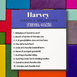 Fun Times! Family Reunion Trivia Game Notepad