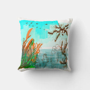 Fun Times With Grandma Contemporary Outdoor View Cushion