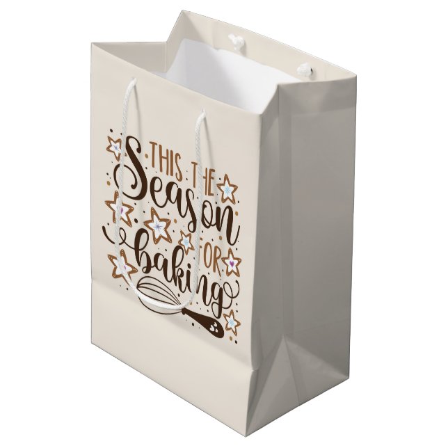 Fun 'Tis the Season for Baking Design Medium Gift Bag (Front Angled)