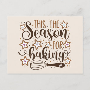 Fun 'Tis the Season for Baking Design Postcard