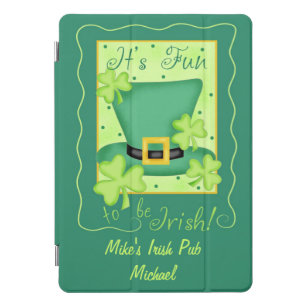 Fun to Be Irish Business Name Personalised Green iPad Pro Cover