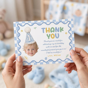 Fun To Be One Boy 1st Birthday Thank You Card