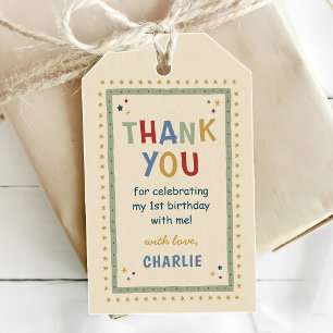 Fun to Be One Colourful 1st Birthday Gift Tags