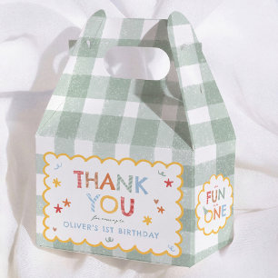 Fun To Be One Colourful 1st Birthday Thank You Favour Box