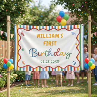 Fun To Be One Colourful Birthday Banner