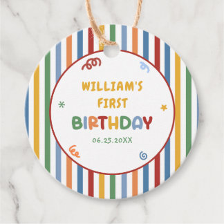Fun To Be One Colourful Birthday Favour Tags