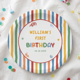 Fun To Be One Colourful Birthday Paper Plates