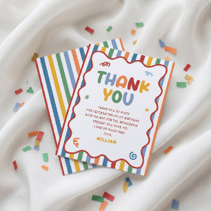 Fun To Be One Colourful Birthday Thank You Card