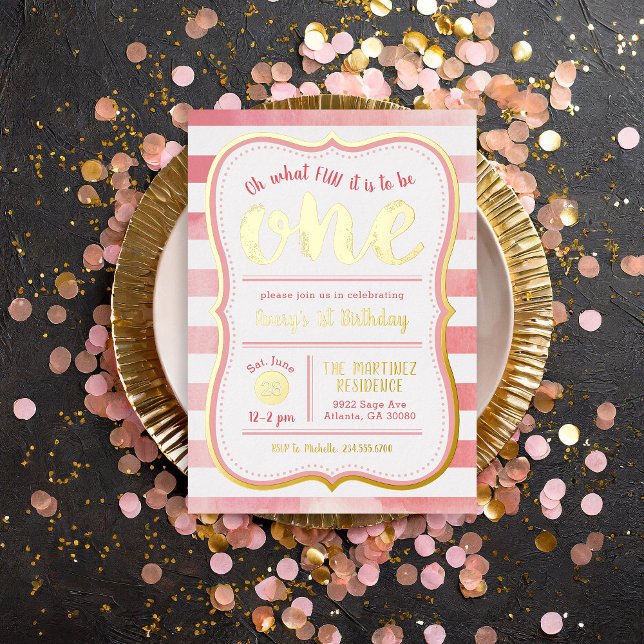 Fun to Be One Pink and Gold First Birthday Party (Creator Uploaded)