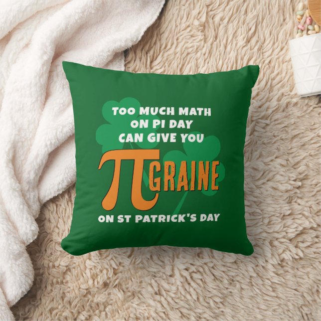 Fun Too Much Math Pi Day St Patricks Day Cushion (Blanket)