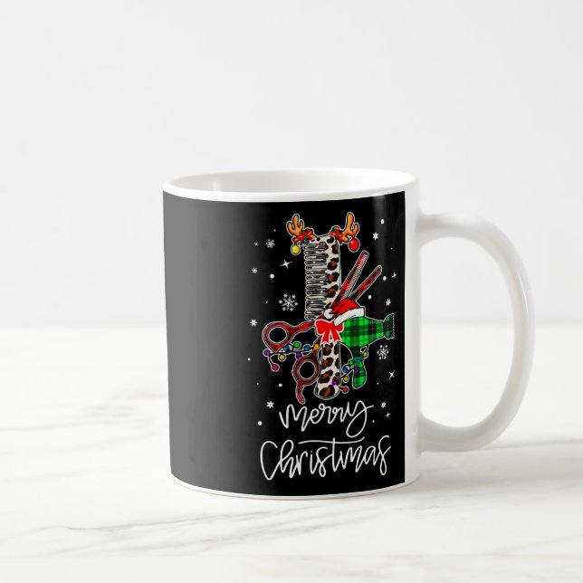 Fun Tool Hairdresser Barber Merry Christmas Hairst Coffee Mug (Right)