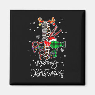 Fun Tool Hairdresser Barber Merry Christmas Hairst Magnet