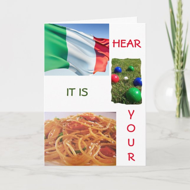 FUN & TOTALLY "ITALIAN STYLE" BIRTHDAY CARD (Front)