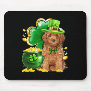 Fun Toy Poodle Dog Shamrock Irish Saint St Patrick Mouse Pad