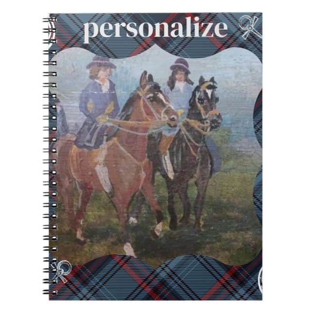 fun trail ride today plaid notebook (Front)