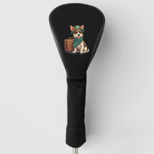 Fun Traveling Dog with Bag Graphic for Suitcase Lo Golf Head Cover