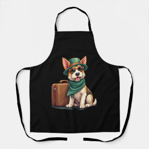 Fun Travelling Dog with Bag Graphic for Suitcase L Apron