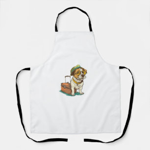 Fun Travelling Dog with Bag Graphic for Suitcase L Apron