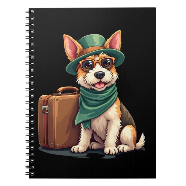 Fun Travelling Dog with Bag Graphic for Suitcase L Notebook (Front)