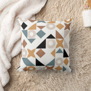 Fun Trendy Bauhaus Geometric XOXO Cushion