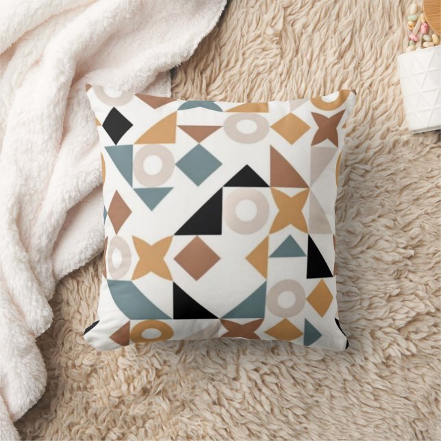 Fun Trendy Bauhaus Geometric XOXO Cushion (Blanket)