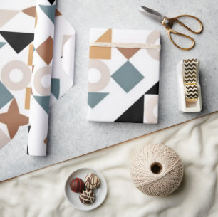 Fun Trendy Bauhaus Geometric XOXO  Wrapping Paper