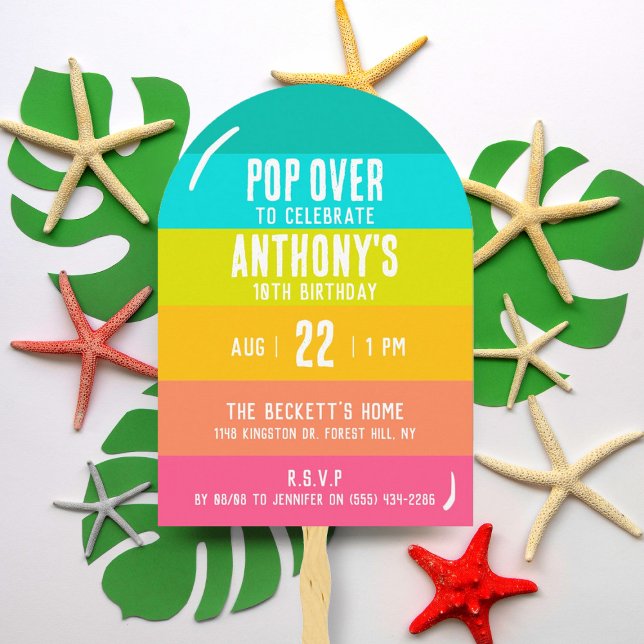 Fun & Trendy Summer Popsicle Any Age Birthday Invitation (Creator Uploaded)