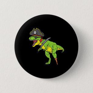 Fun TRex Pirate Dinosaur Dino Cute Halloween Costu 6 Cm Round Badge